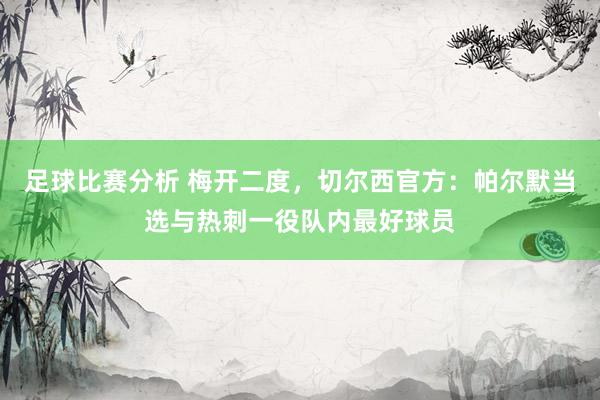 足球比赛分析 梅开二度，切尔西官方：帕尔默当选与热刺一役队内最好球员